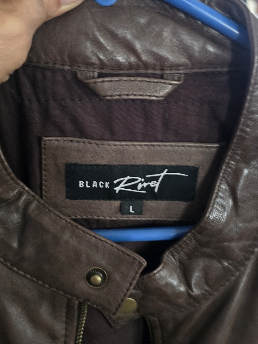 BLACK Rivet Men’s Brown Leather Jacket - Classic Biker Style